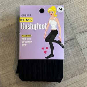 Kushyfoot Black Rib Tights, Sz M